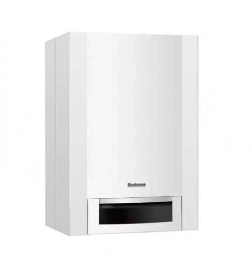 Centrală BUDERUS GB172-24T50 - Logamax plus încălzire=24 kW şi acm=28 kW, cu boiler încorporat de 48l, alb