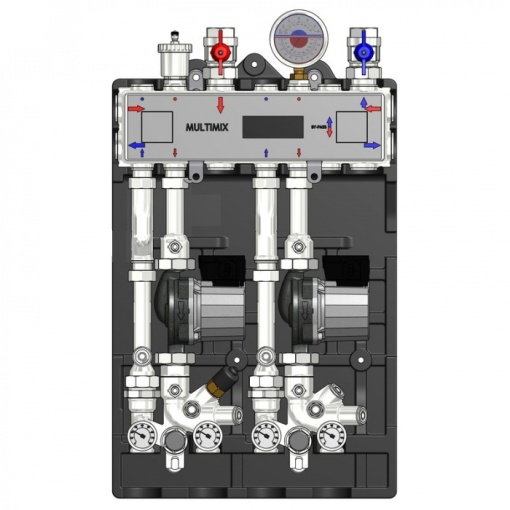 IVAR MULTIMIX - Modul preasamblat: butelie de egalizare și grupuri de pompare 2 Zone cu rad