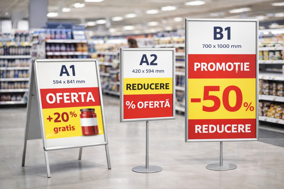 Rame pentru afișaj: diferențe între A1, A2 și B1
