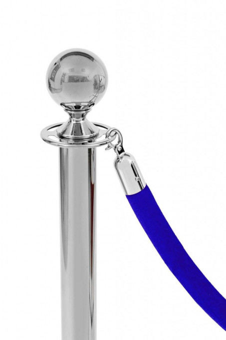 Franghie de velur cu cap cromat, albastru, 160cm