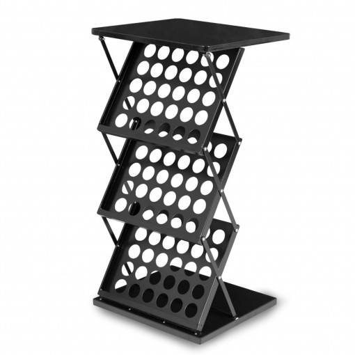 Stand Info Desk 6 x A4 sau 3 x A3, neagra, aluminiu, pentru brosuri