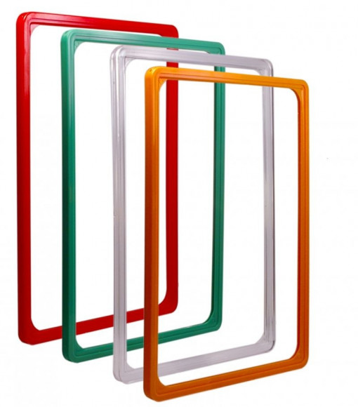Rama ABS A6, plastic, albastra, geam/perete/tavan, dubla fata