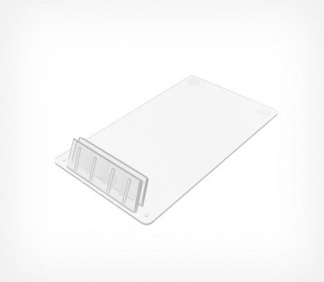 Suport eticheta cu talpa, inclinare 75′ transparent