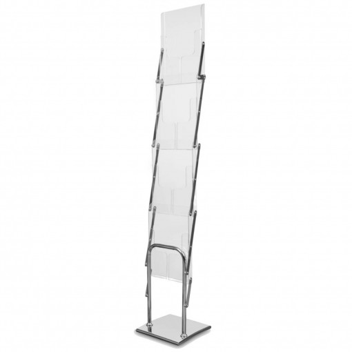 Stand Columbia 4 x A4, gri, plexiglas, pentru brosuri