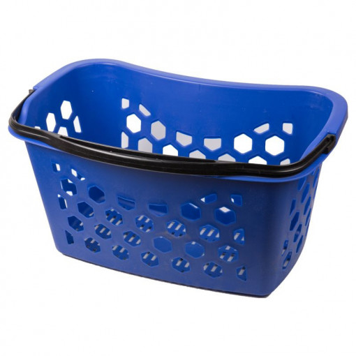 Cos de cumparaturi, 25 litri, albastru, din plastic, de mana