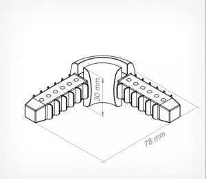 Dimensiuni conector plastic L SKYTRACK