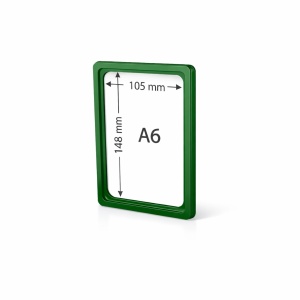 Rama afisaj A6 verde cu dimensiuni 105 x 148 mm pentru insertie printata