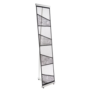 Stand brosuri 4 X A4, poliester , baza aluminiu