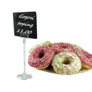 Suport eticheta cu talpa rotunda, din plastic, 100x38mm, transparent - Img 3