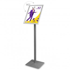 Menu Board A3, aluminiu, 116 cm, afisare portret/landscape, gri
