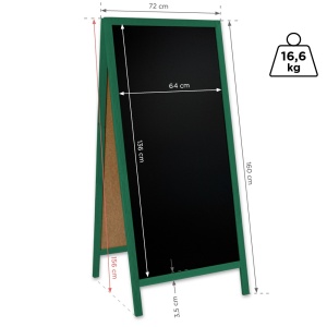 People Stopper 72x160 cm, de lemn, de sine statator, verde - Img 4