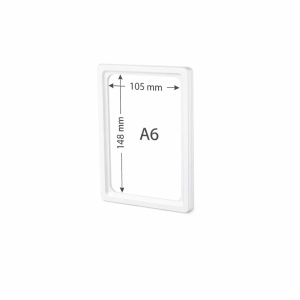Rama afisaj A6 alba cu dimensiuni 105 x 148 mm pentru insertie printata