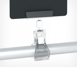 Suport eticheta cu clema 65x0x50 mm transparent