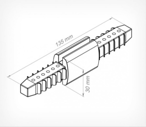 dimensiuni conector plastic liniar SKYTRACK pentru profil