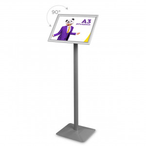 Menu Board A3, aluminiu, 116 cm, afisare portret/landscape, gri