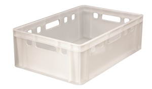 Naveta carne tip E2, Profesionala, 60x40x20cm, Alba, Plastic HDPE