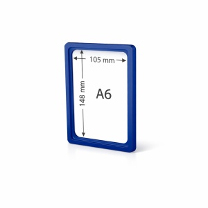 Rama afisaj A6 din plastic ABS, culoare albastra, pentru preturi si informatii in magazine