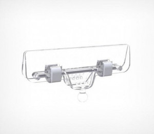 Suport eticheta cu clema 65x0x80 mm transparent