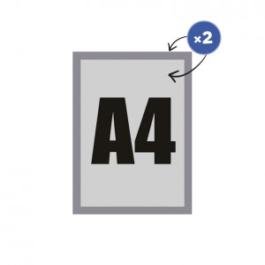 Rama magnetica autoadeziva A4, plastic, gri, geam/perete, dubla fata
