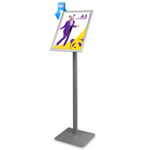 Menu Board A3, aluminiu, 116 cm, afisare portret/landscape, gri