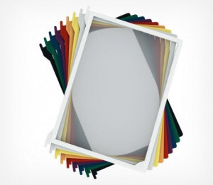 Rama tip infoframe A4, portocaliu, din plastic, 6mm