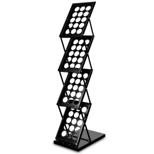 Stand Boston 4 x A4, neagra, aluminiu, pentru brosuri H132 - Img 1