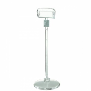 Suport eticheta cu talpa rotunda, din plastic, 100x38mm, transparent