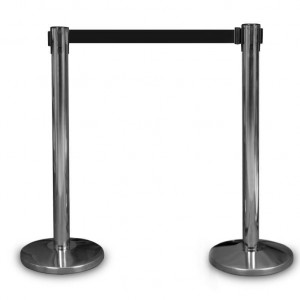 stalp delimitare cromat banda neagra