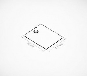 Talpa rectangulara metalica, gri, 200 x 160 mm, pentru standuri publicitare - Img 2