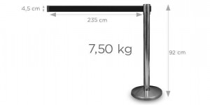 stalp delimitare cromat banda neagra