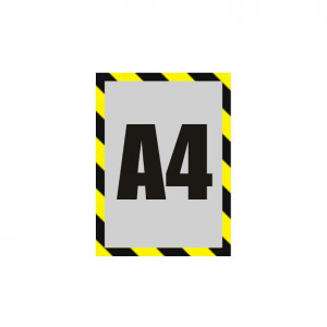 Rama magnetica autoadeziva A4, plastic, negru/galben, geam/perete