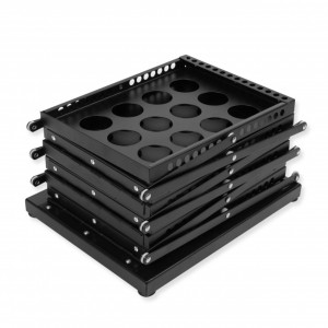 Stand Zig Zag 6 x A4, neagra, aluminiu, pentru brosuri