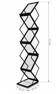 stand zig zag brosuri negru