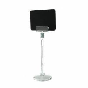 Suport eticheta cu talpa rotunda, din plastic, 100x38mm, transparent - Img 2