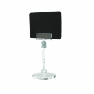 Suport eticheta cu talpa rotunda, din plastic, 50x38mm, H 93mm, transparent - Img 3