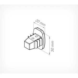 dimensiuni capac plastic SKYTRACK 20 x 30 mm pentru profil suspendare