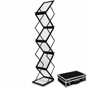 stand brosuri negru zig zag