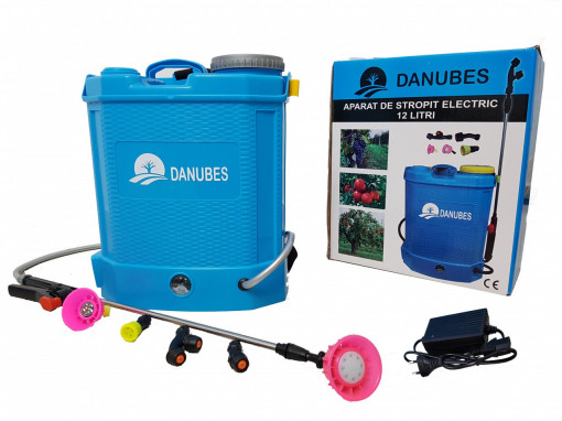 Pompa stropit electrica Danubewd Tools®, 12 Litri, 5.5 bar , acumulator 12V 8AH , 5 duze