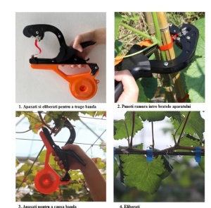 Aparat de legat vita de vie, legume, pomi fructiferi, Danubewd Tools® WD-211, 10 role banda legat, 10.000 capse, arc si lama rezerva - Img 4