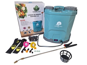 Pompa de stropit electrica DanubewdTools®, 16 litri + Atomizor Electric, lance inox 100 cm extensibila, sita filtrare, 5 +1 duze incluse, Albastra - Img 4