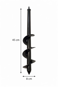 Burghiu pentru pământ 8x45 cm, compatibil bormașină DanubeWD Tools - Img 2