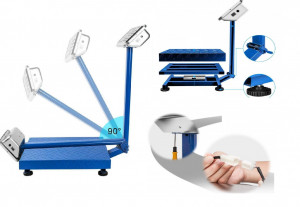 Cantar Electronic 700 kg White Deals® cu Acumulator si Platforma metalica din tabla striata, brat rabatabil, functie Shake - Img 4