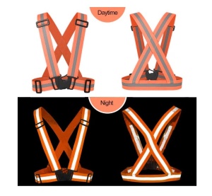 Set 10 hamuri reflectorizante reglabile, banda 4 cm, portocaliu, unisex, universal, Danubewd Tools - Img 3