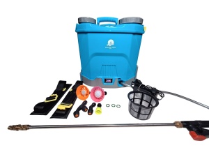 Pompa de stropit electrica DanubewdTools®, 12 litri + Atomizor Electric, lance inox 100 cm extensibila, sita filtrare, 5 +1 duze incluse, Albastra - Img 3