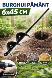 Burghiu pământ 6x45 cm Danubewd Tools – burghiu pentru bormașină