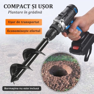 Burghiu pământ 8x25 cm Danubewd Tools – pentru bormașină, ideal plantare rapidă în grădină - Img 2