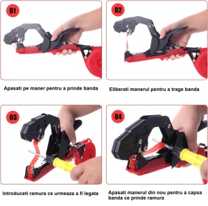 Aparat de legat vita de vie, legume, pomi fructiferi, Danubewd Tools® WD-25, lama rezerva - Img 4
