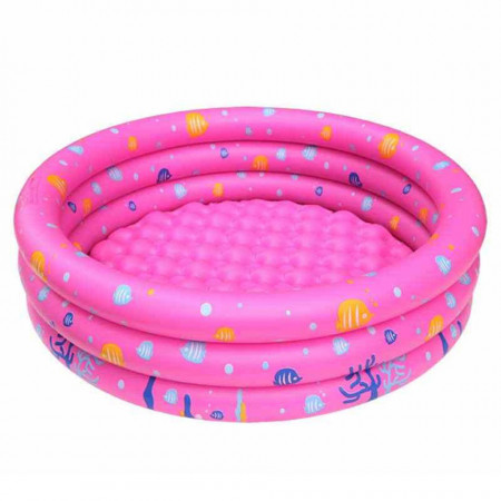 Piscină pentru copii marca InTime, dimensiune 100 x 40 cm cu 3 inele roz