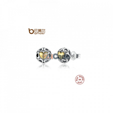 Cercei din argint My One True Love Stud Earrings - BAMOER Brincos 925