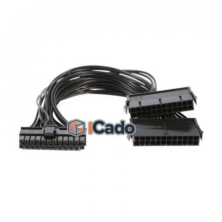 Cablu adaptor ATX 24 pin de 30cm pentru Mineri, Conectare 2 surse de alimentare poza 1
